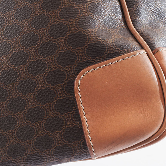 CELINE Old Boston Bag Brown PVC Leather Macadam - Picture 4 of 13